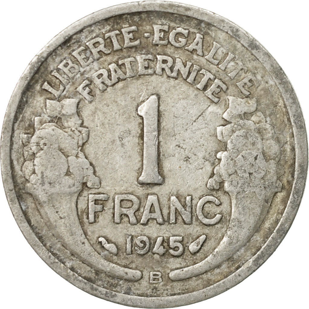 Coin, France, Morlon, Franc, 1945, Beaumont - Le Roger, VF(30-35), Aluminum