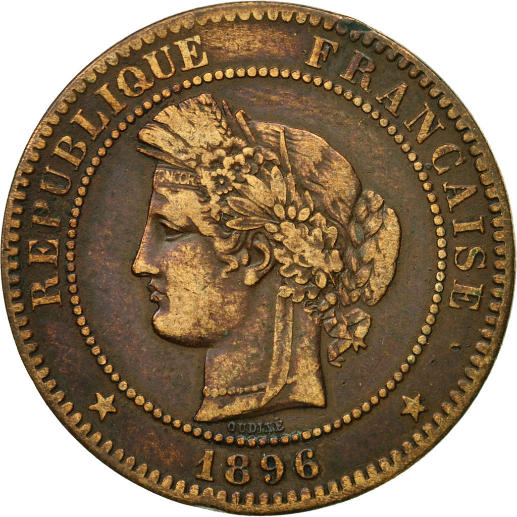 Münze, Frankreich, Cérès, 10 Centimes, 1896, Paris, S+, Bronze, KM:815.1