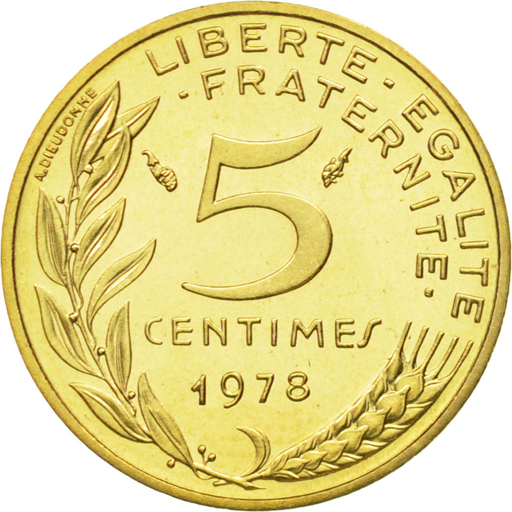 Münze, Frankreich, Marianne, 5 Centimes, 1978, Paris, STGL, Aluminum-Bronze