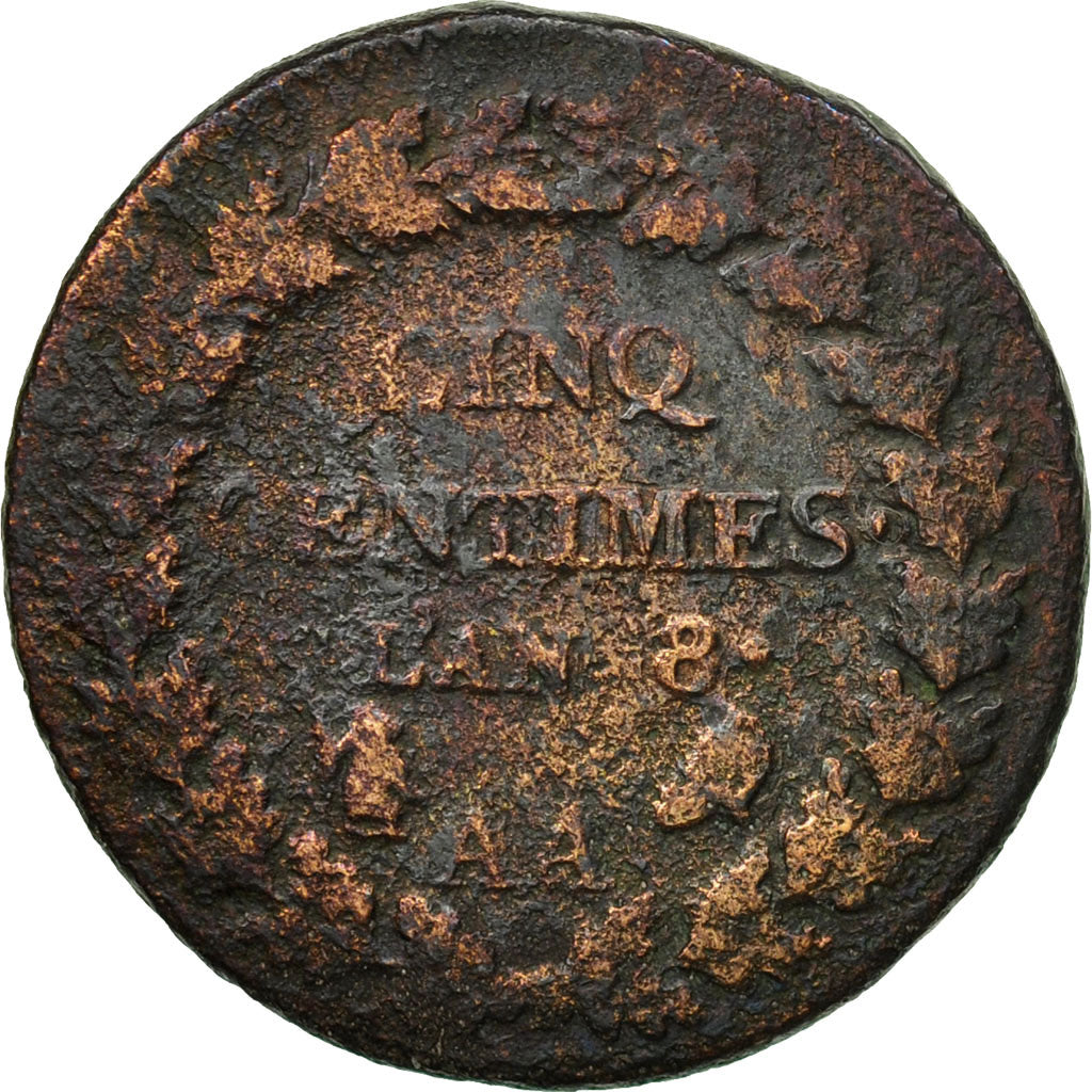 Munten, Frankrijk, Dupré, 5 Centimes, 1799, Metz, FR, Bronze, KM:640.2