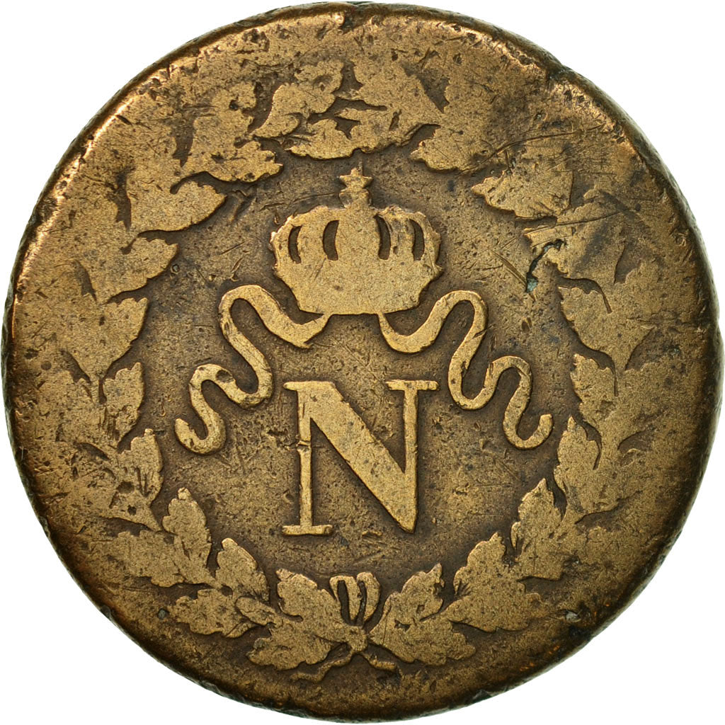 Coin, France, Napoléon I, Decime, 1814, Strasbourg, VF(20-25), Bronze, KM:700