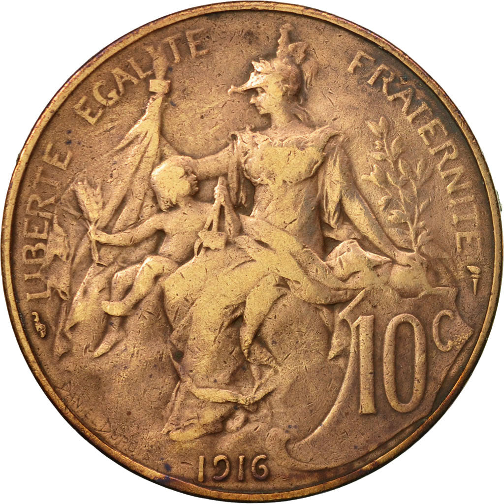 Coin, France, Dupuis, 10 Centimes, 1916, Paris, VF(30-35), Bronze, KM:843
