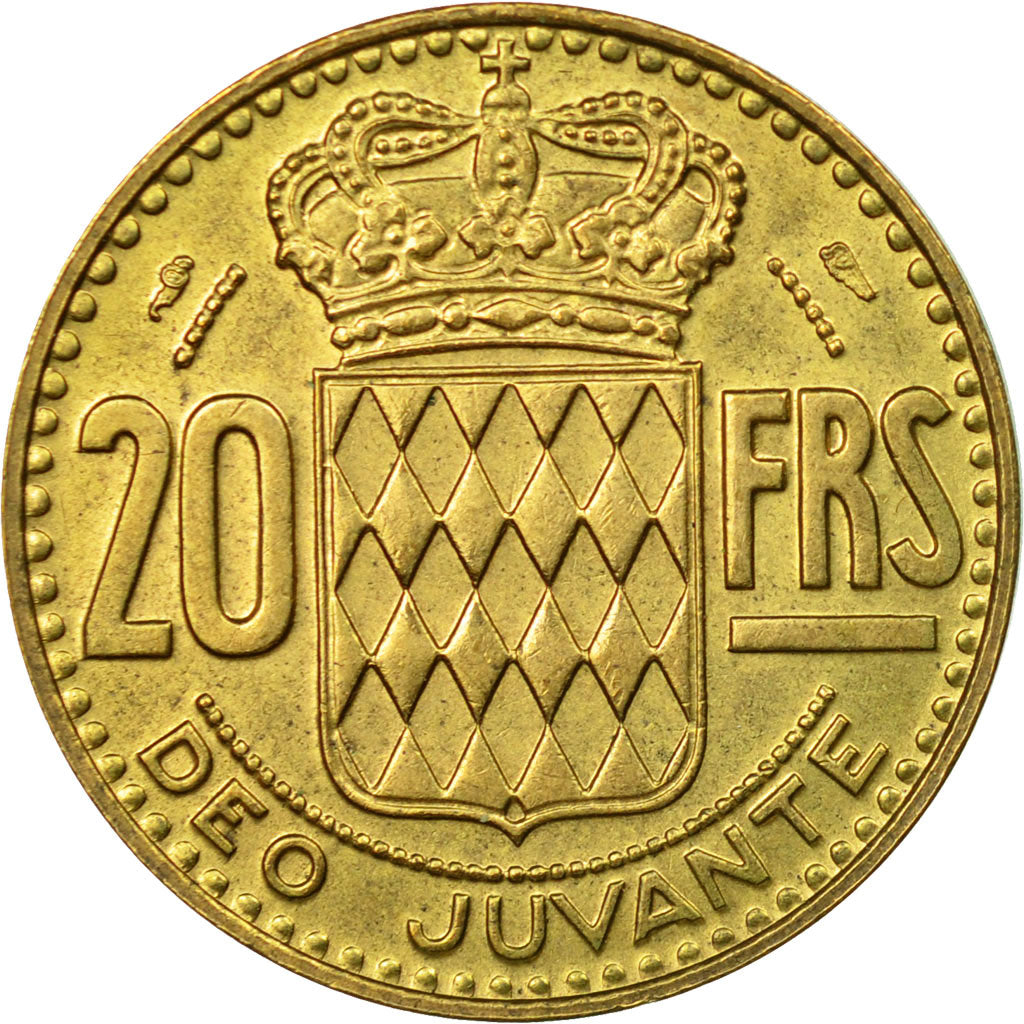 Moneda, Mónaco, Rainier III, 20 Francs, Vingt, 1951, MBC, Aluminio - bronce