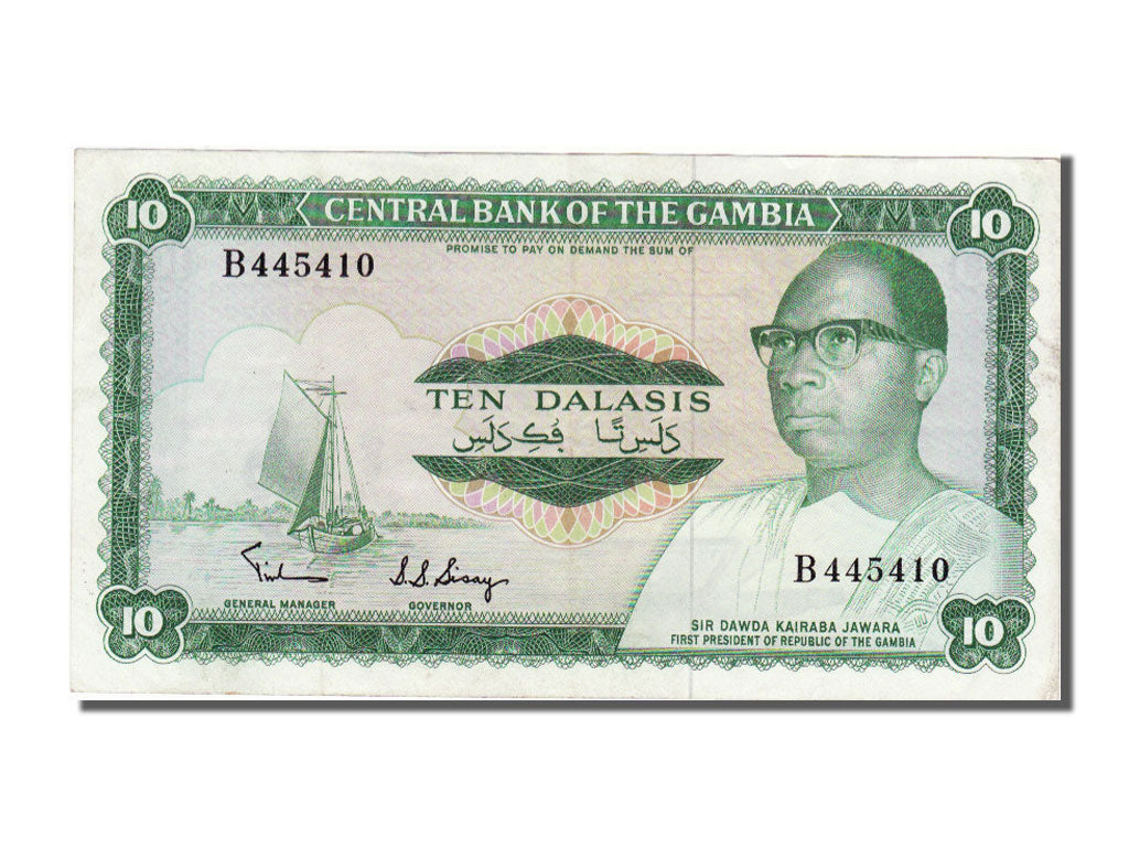 Banknote, Gambia, 10 Dalasis, AU(55-58)