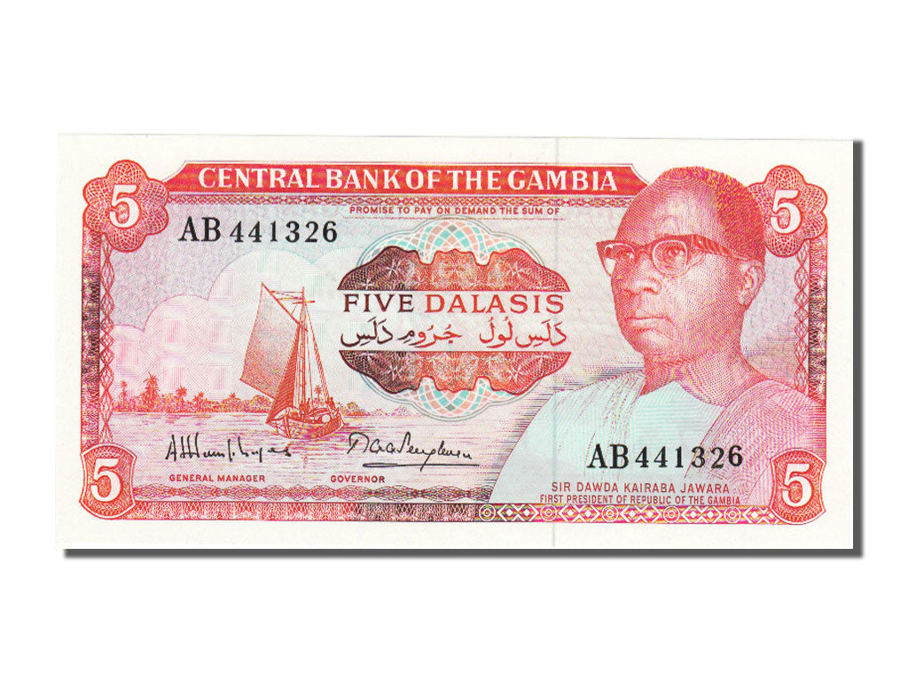 Banconote, Gambia, 5 Dalasis, FDS