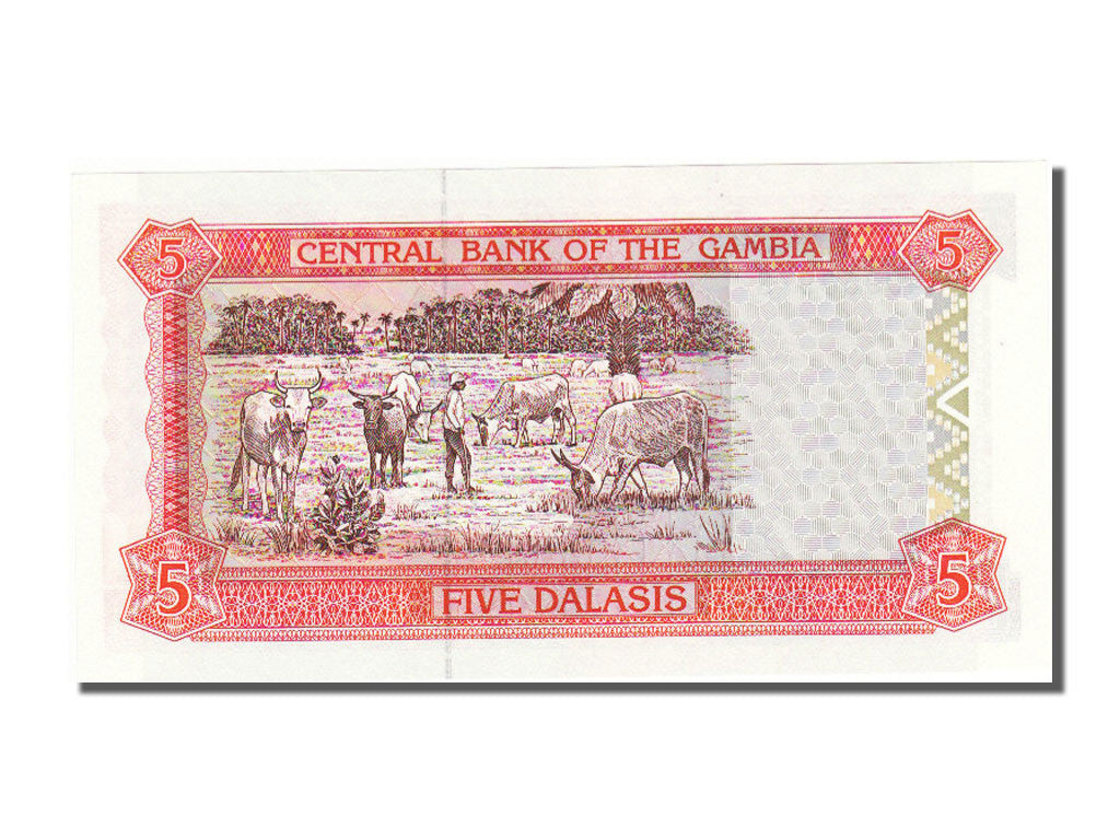 Banknote, Gambia, 5 Dalasis, 1996, UNC(65-70)