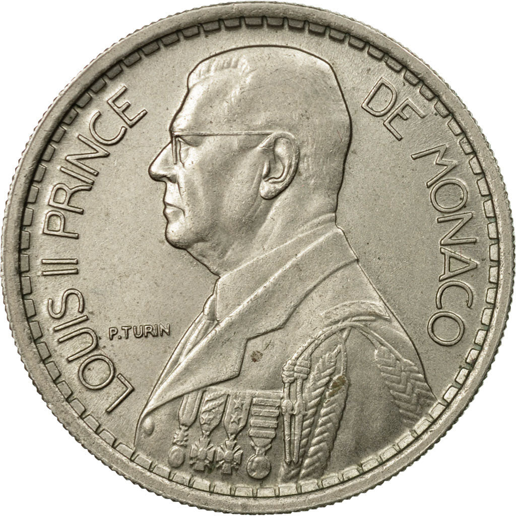 Coin, Monaco, Louis II, 10 Francs, 1946, Poissy, EF(40-45), Copper-nickel
