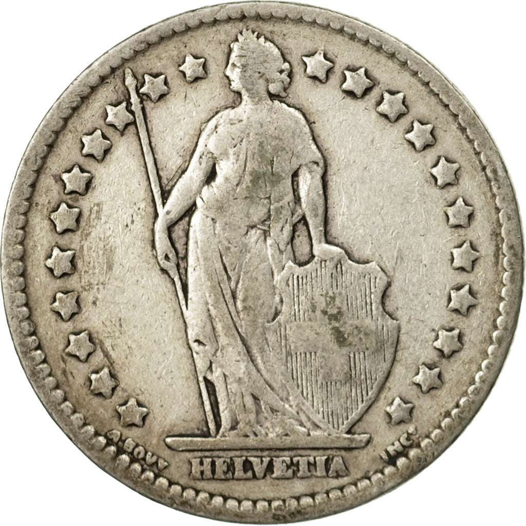 Moneta, Svizzera, Franc, 1908, Bern, MB+, Argento, KM:24