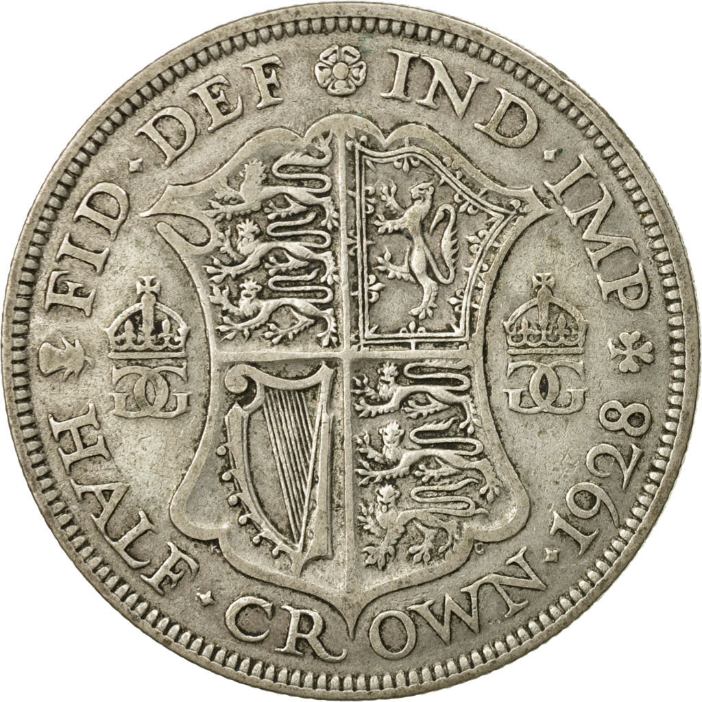Coin, Great Britain, George V, 1/2 Crown, 1928, VF(30-35), Silver, KM:835