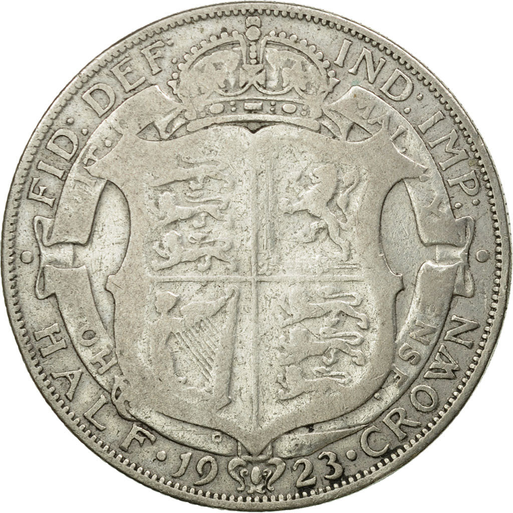 Coin, Great Britain, George V, 1/2 Crown, 1923, VF(30-35), Silver, KM:818.2