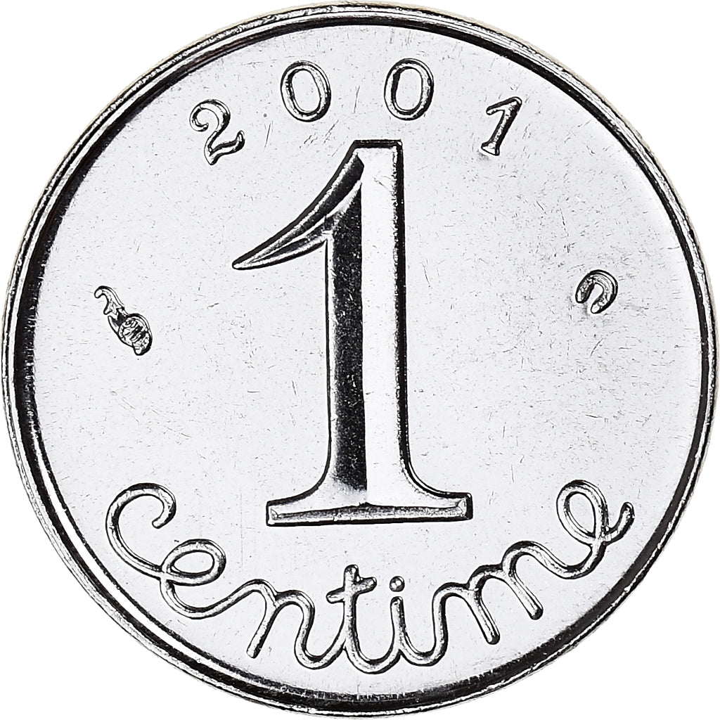 Moeda, França, Épi, Centime, 2001, Paris, BU, MS(65-70), Aço Inoxidável