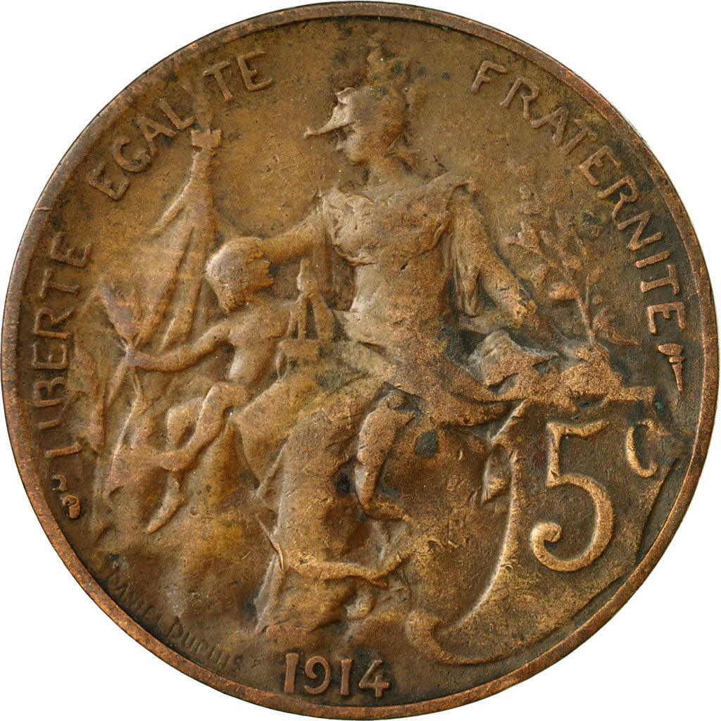 Coin, France, Dupuis, 5 Centimes, 1914, Paris, VF(20-25), Bronze, KM:842