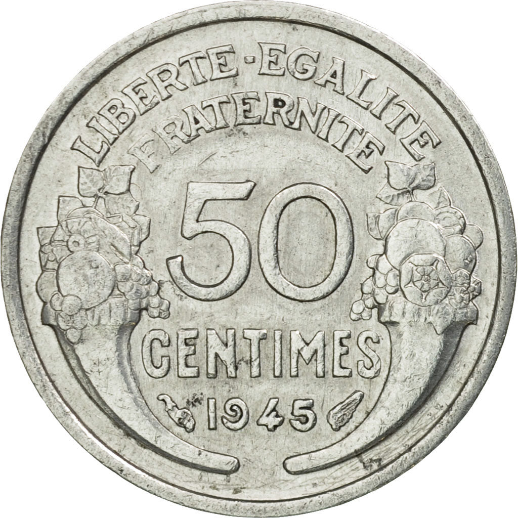 Coin, France, Morlon, 50 Centimes, 1945, Paris, EF(40-45), Aluminum, KM:894.1a