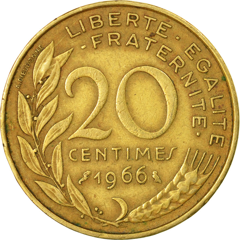 Münze, Frankreich, Marianne, 20 Centimes, 1966, Paris, S+, Aluminum-Bronze