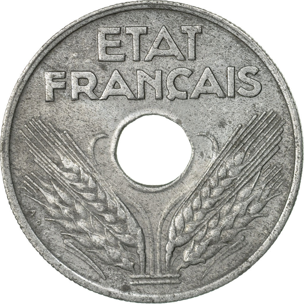 Coin, France, État français, 20 Centimes, 1942, Paris, EF(40-45), Zinc