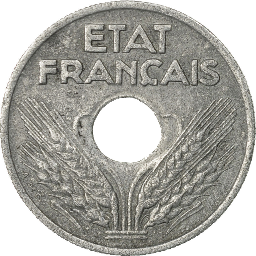 Moneta, Francia, État français, 10 Centimes, 1942, Paris, MB+, Zinco