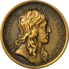 Francia, medalla, Louis XIII, Naissance du Dauphin Louis XIV, 1638, Bronce
