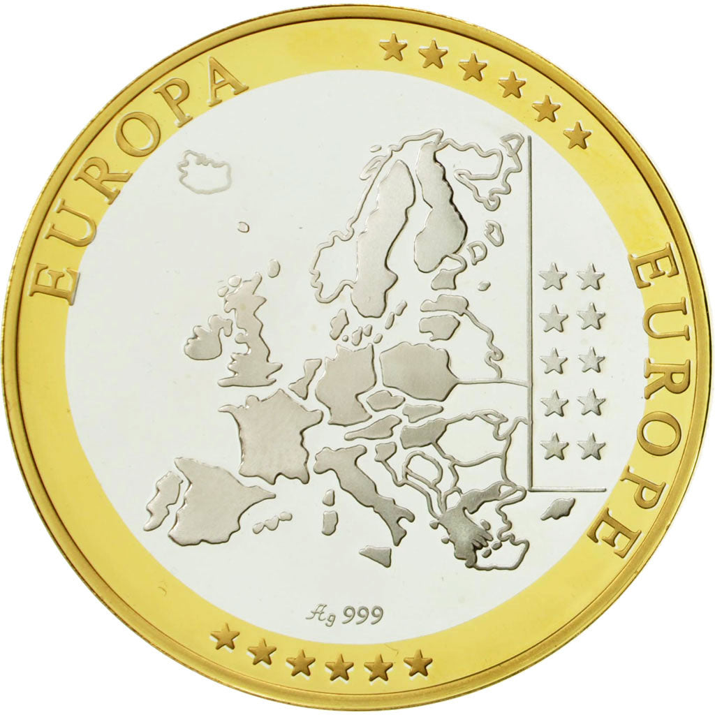 France, Medal, Europa, 2002, MS(65-70), Silver