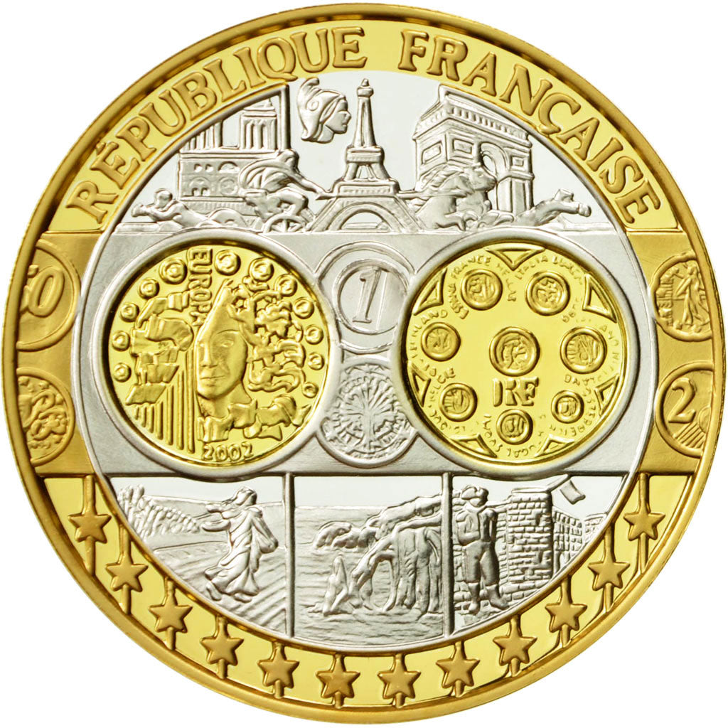 France, Medal, Europa, 2002, MS(65-70), Silver