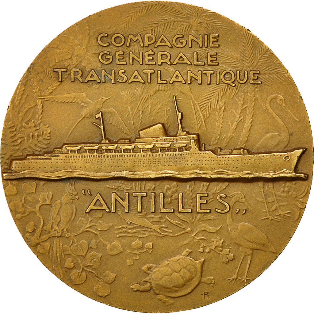Francja, medal, Compagnie Générale Transatlantique, Antilles, Brązowy
