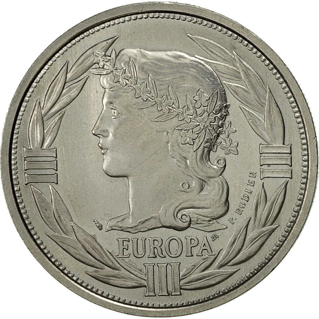 Francja, Medal, Ecu Europa, 1993, Rodier, MS(63), Nikiel
