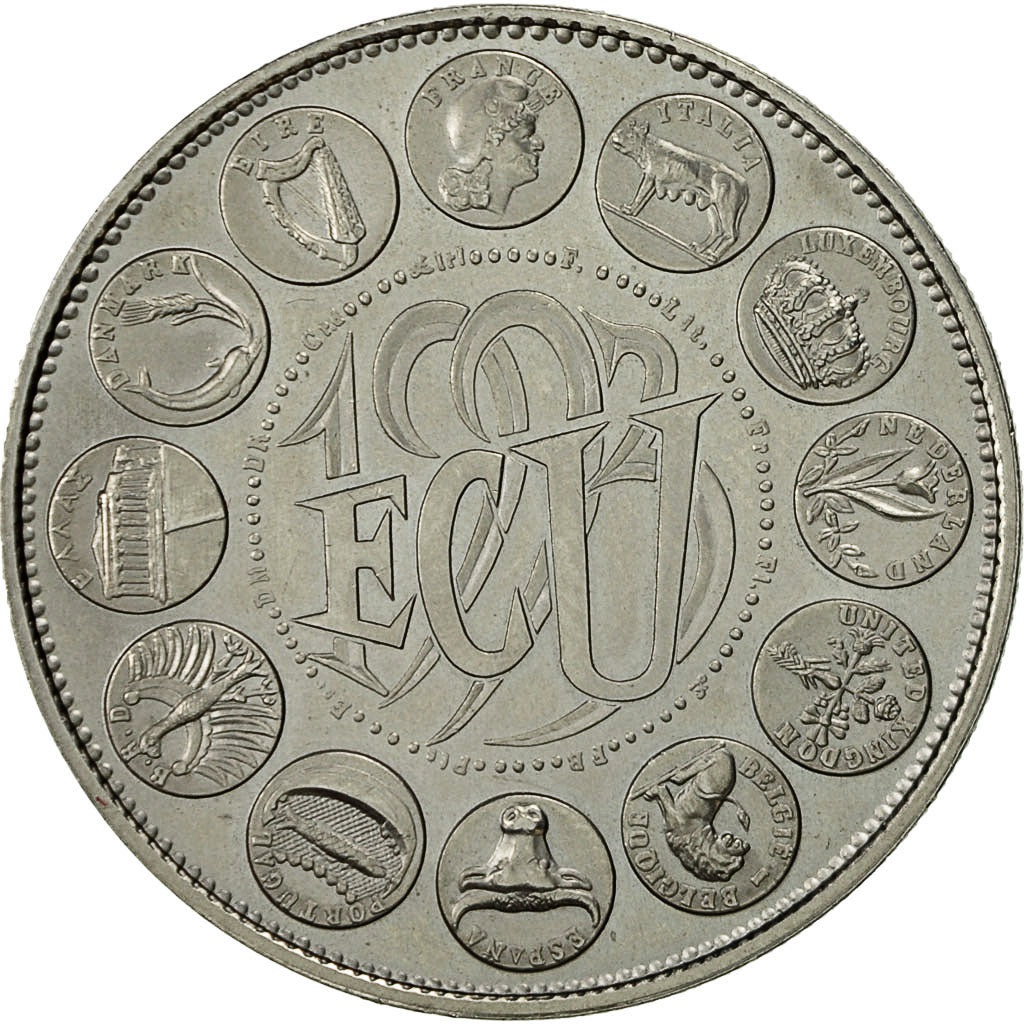 Francja, Medal, Ecu Europa, 1993, Rodier, MS(63), Nikiel