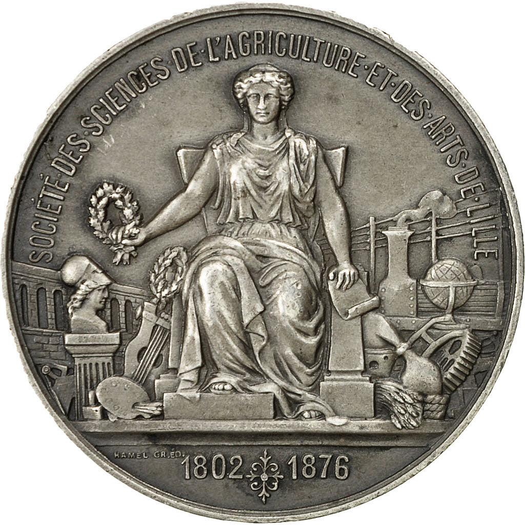 France, Medal, Société des Sciences de l'Agriculture de Lille, 1943, Grun