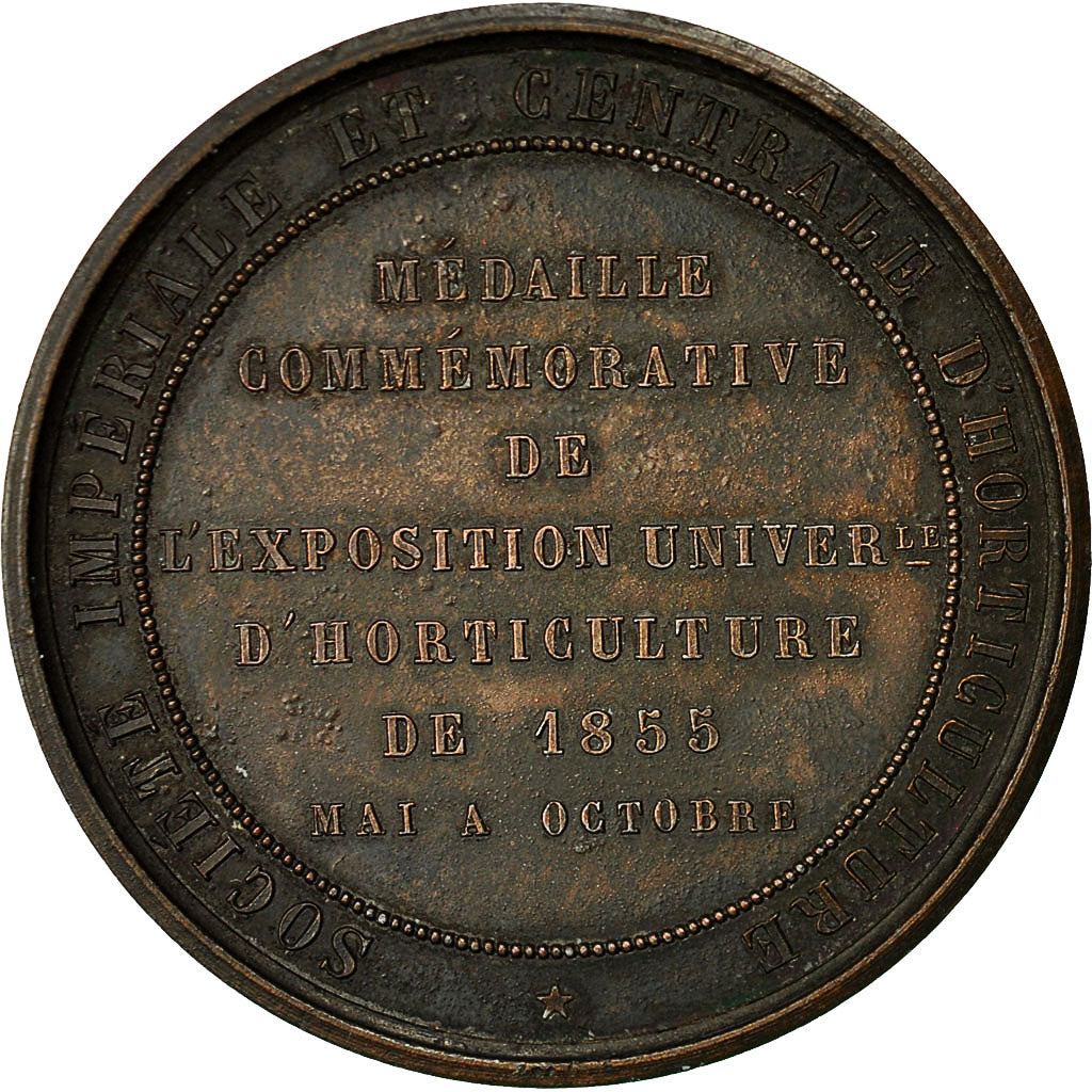 Francja, Medal, Napoléon III, Exposition Universelle d'Horticulture, 1855