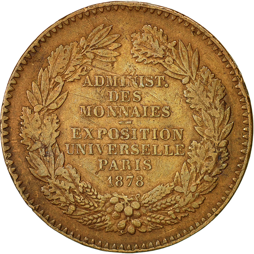 Francja, medal, Exposition universelle de Paris, 1878, Miedź, Barre, EF(40-45)