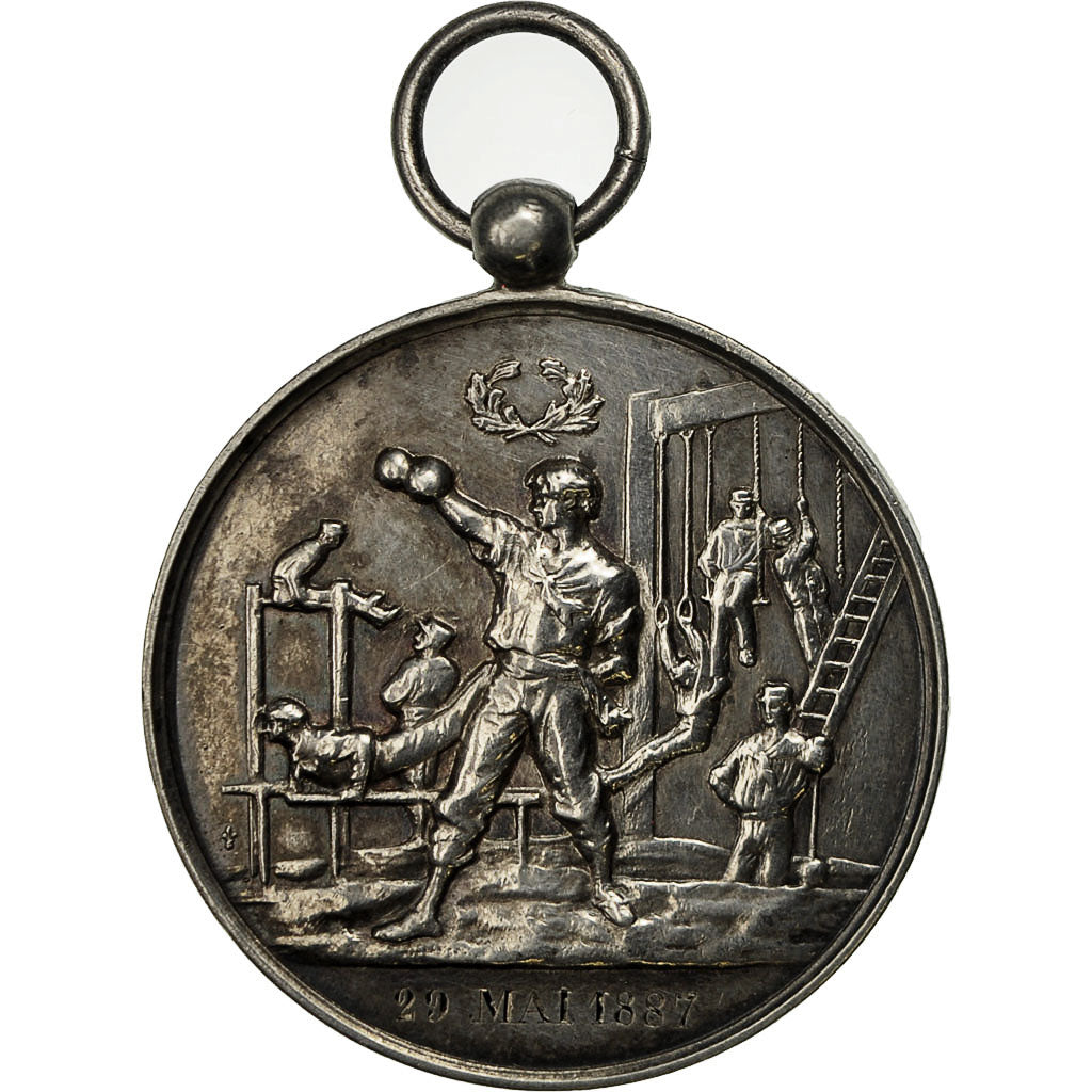 Frankreich, Medal, Ville de Pantin, Sports, Gymnastique, 1887, VZ, Silber