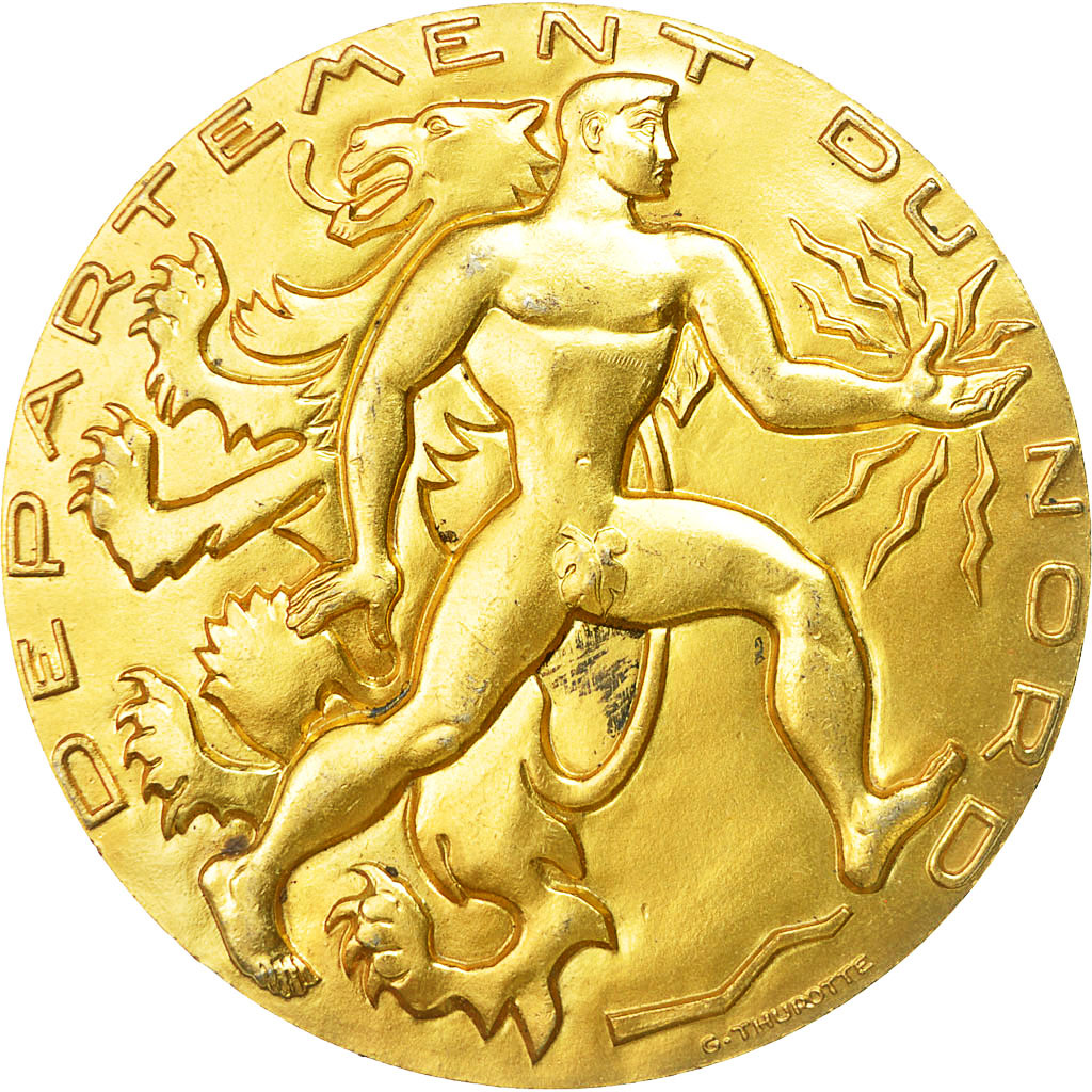 France, Medal, Département du Nord, Thurotte, AU(50-53), Vermeil