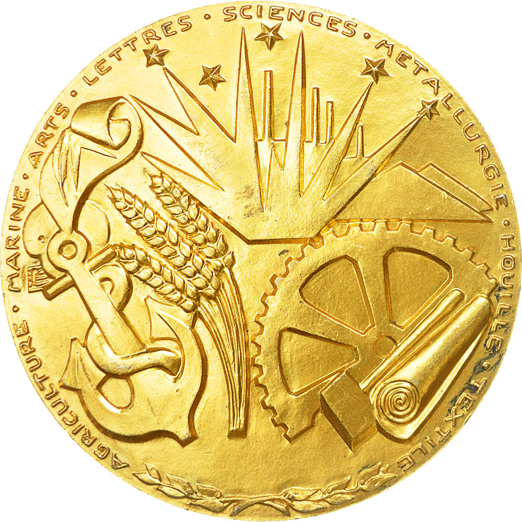 France, Medal, Département du Nord, Thurotte, AU(50-53), Vermeil