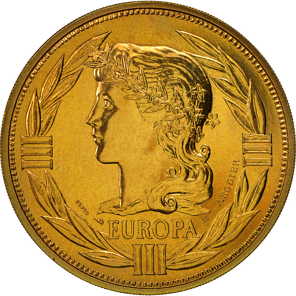 Francja, Medal, Ecu Europa, Marianne, 1987, Rodier, MS(64), Bronze