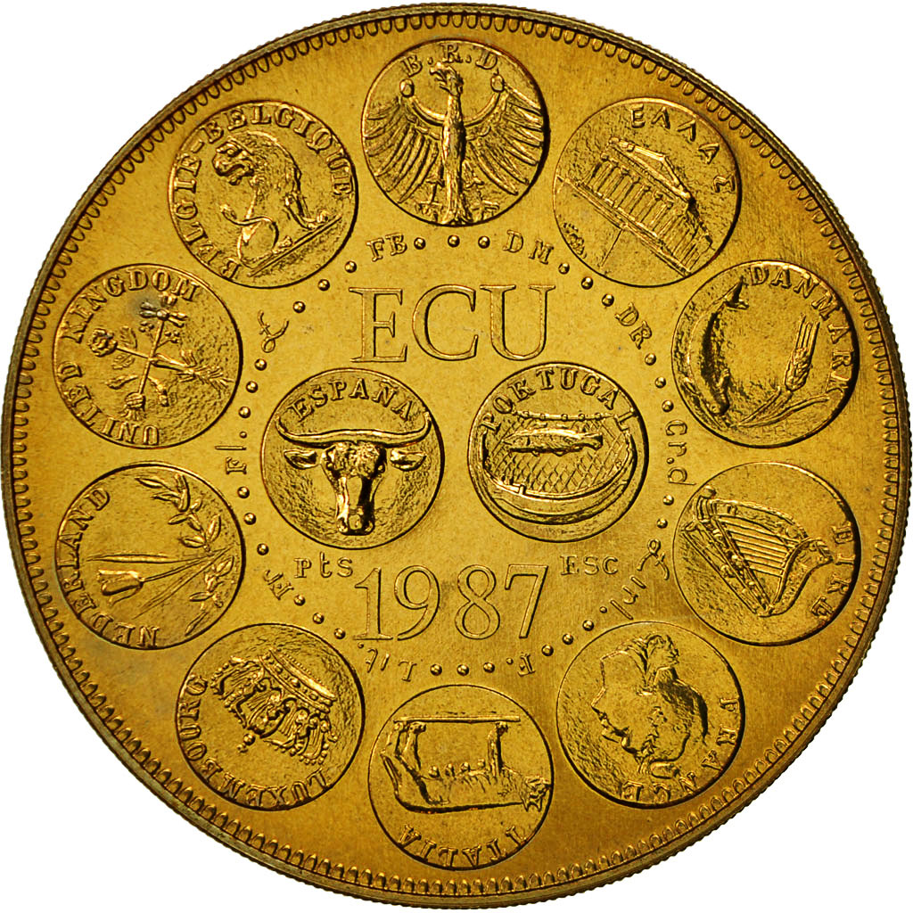 Francja, Medal, Ecu Europa, Marianne, 1987, Rodier, MS(64), Bronze