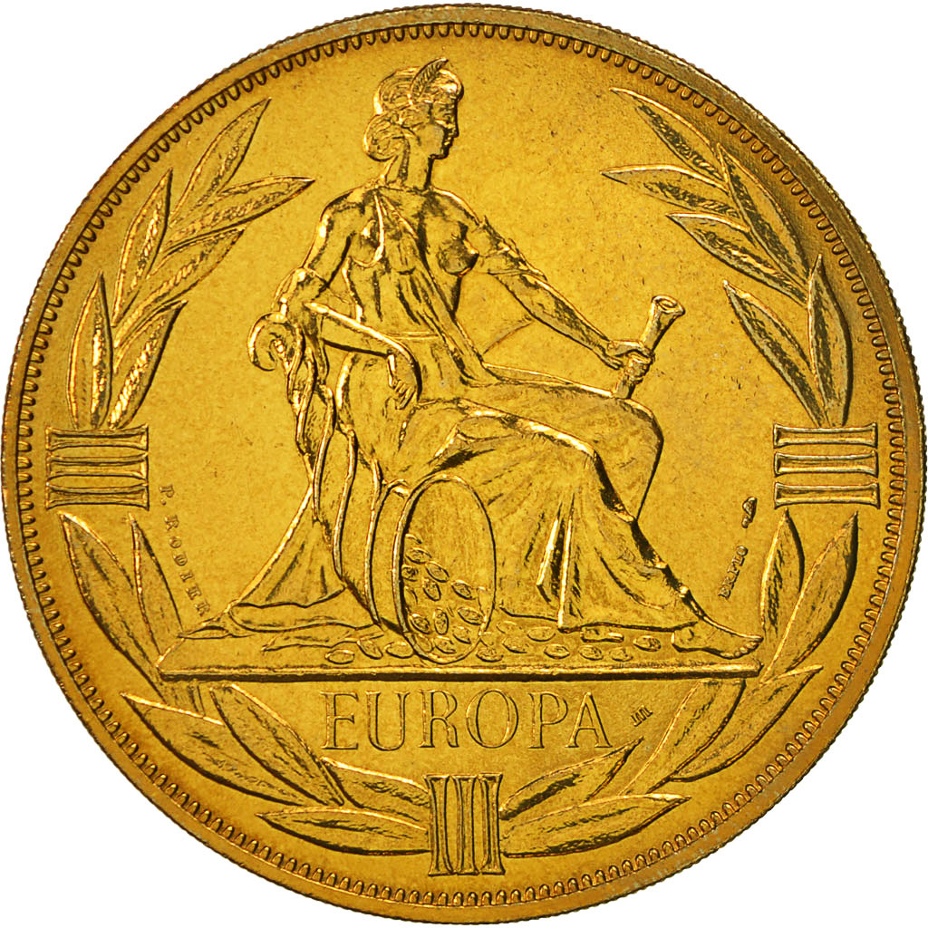 France, Medal, Ecu Europa, Europe Assise, 1980, Rodier, MS(64), Bronze