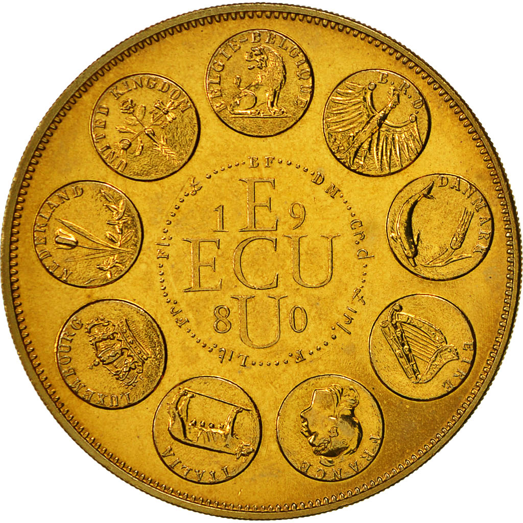 France, Medal, Ecu Europa, Europe Assise, 1980, Rodier, MS(64), Bronze