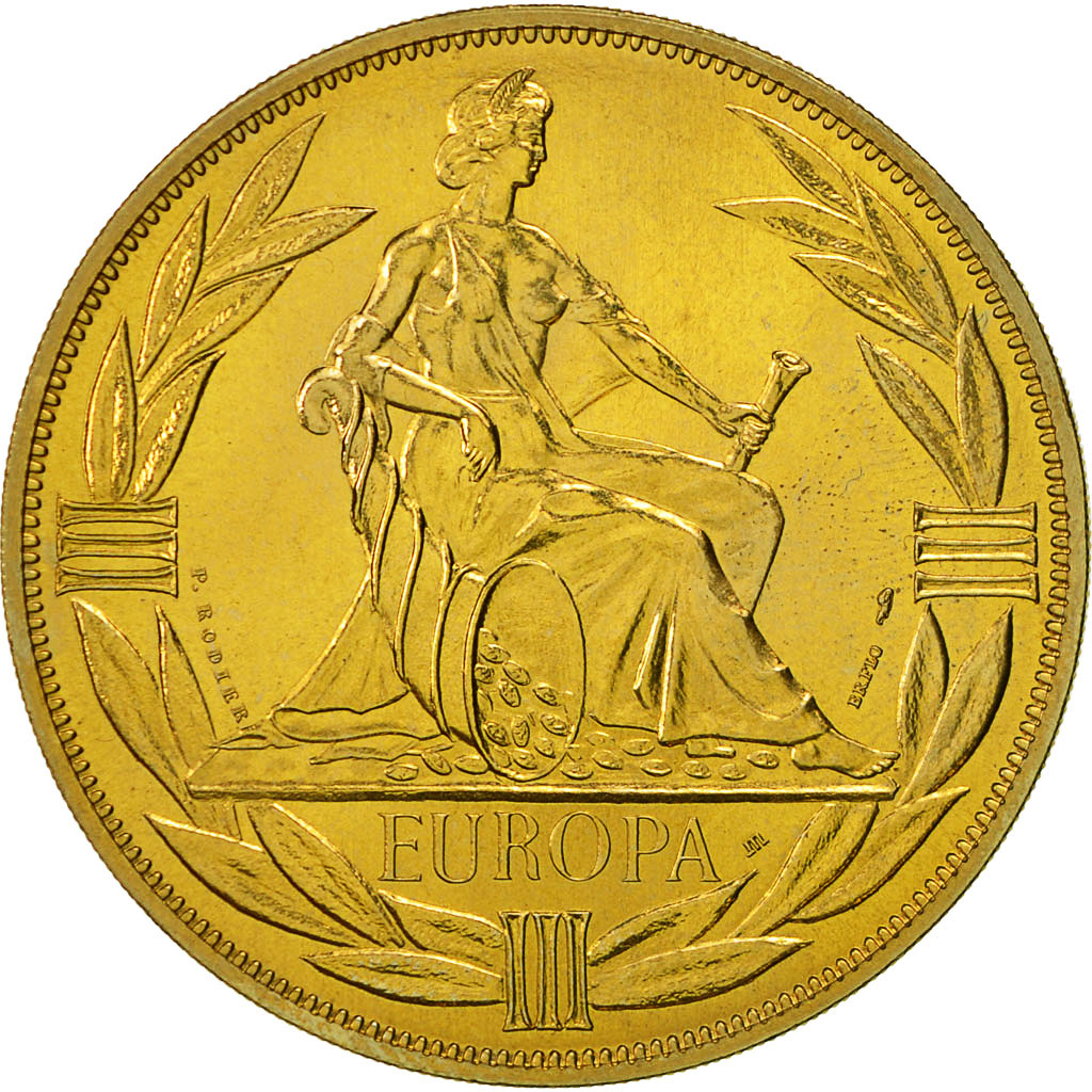 Francia, Medal, Ecu Europa, Europe Assise, 1981, Rodier, SC+, Bronce