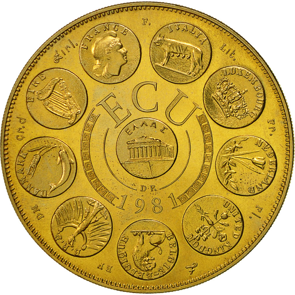 Francia, Medal, Ecu Europa, Europe Assise, 1981, Rodier, SC+, Bronce