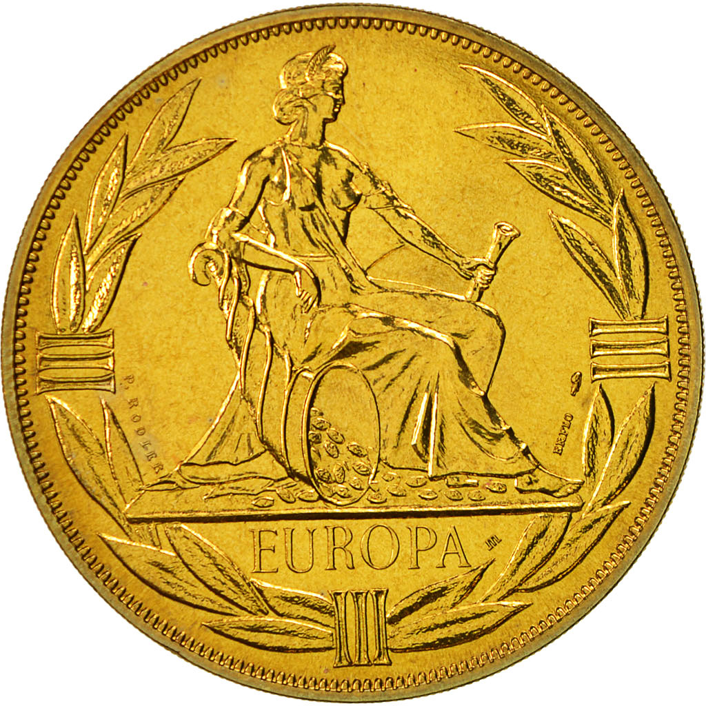 Francia, Medal, Ecu Europa, Europe Assise, 1982, Rodier, SC+, Bronce