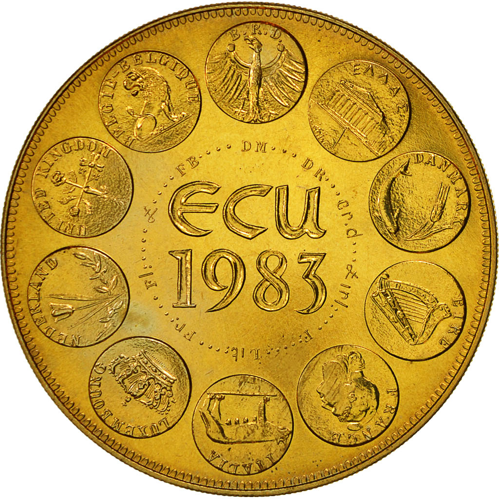 France, Medal, Ecu Europa, Europe Assise, 1983, Rodier, MS(64), Bronze