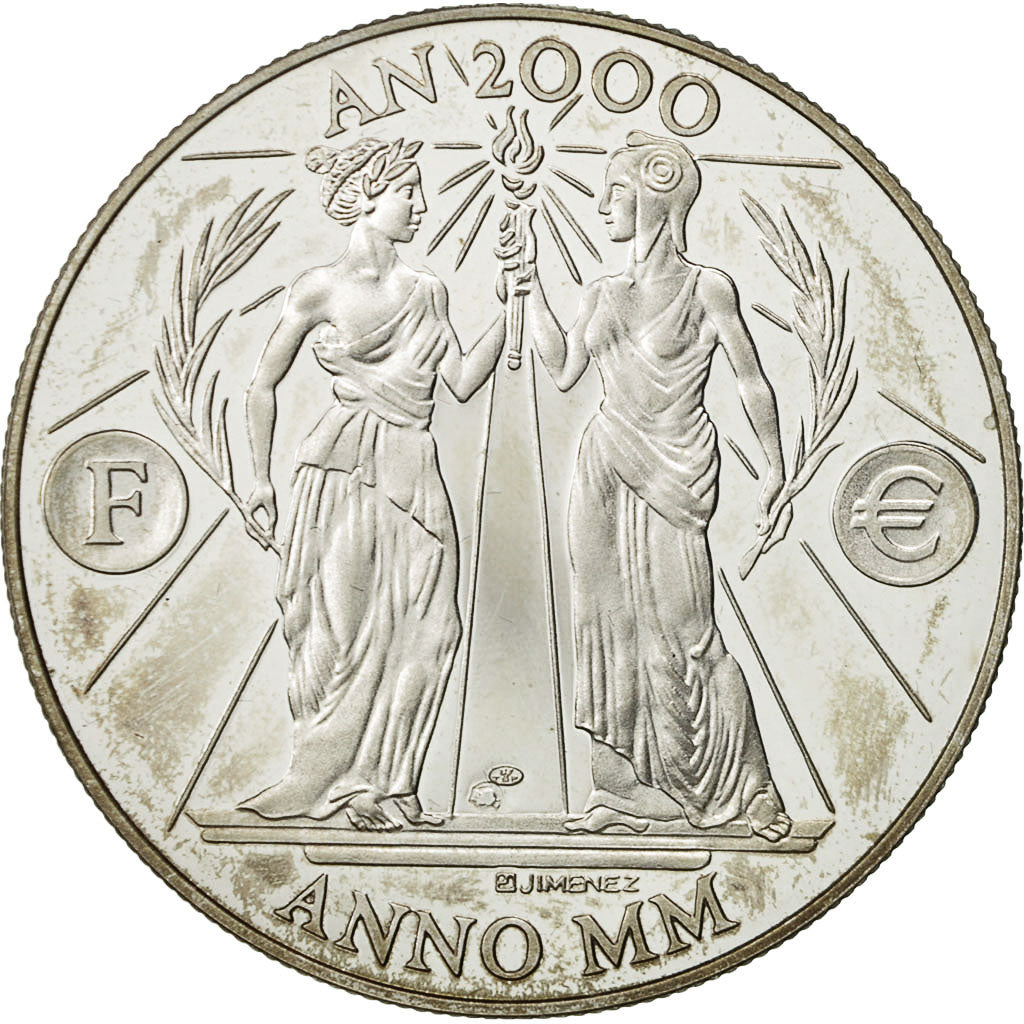 Francja, Medal, Citoyen de l'An 2000, 2000, Jimenez, MS(63), Srebro