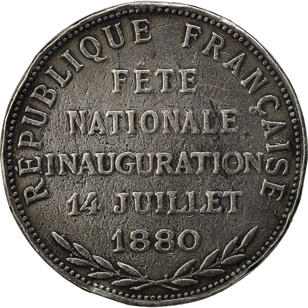 Francja, Medal, Inauguration de la Fête Nationale à Lille, 1880, AU(50-53)