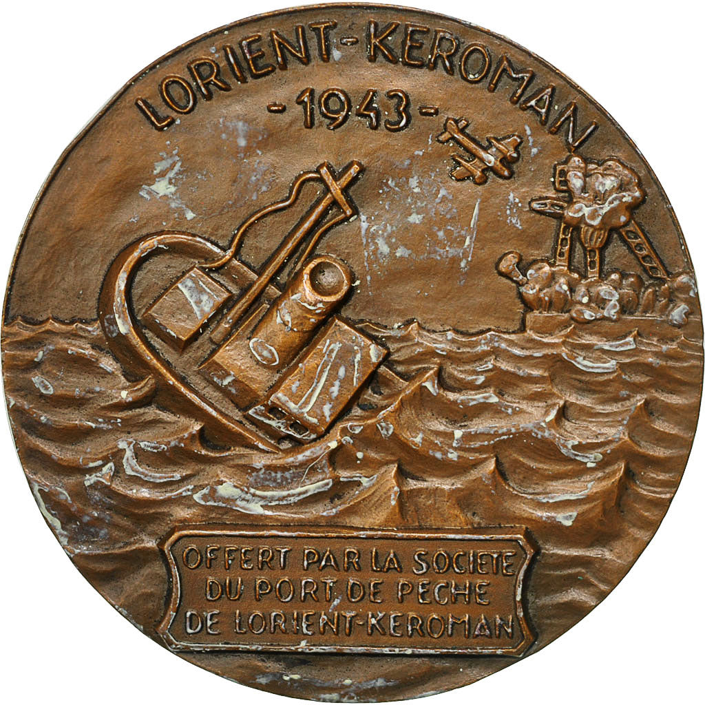 Francia, Medal, Port de Pêche de Lorient-Kéroman, 1943, Coutré, BB+, Bronzo