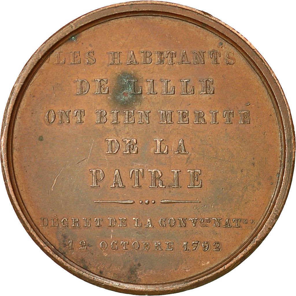 France, Medal, Ville de Lille, Commémoration du Siège de Lille, 1845, Lecomte