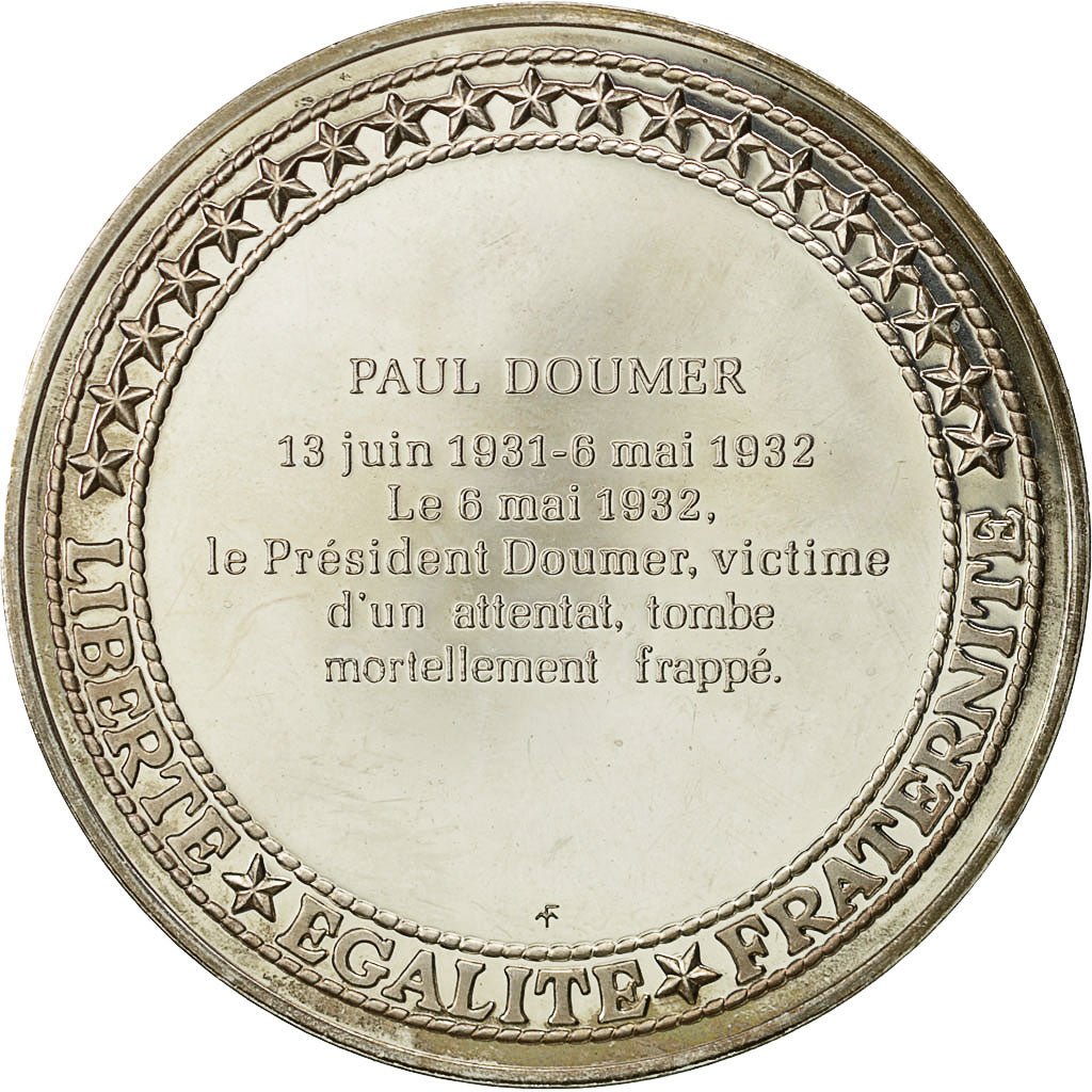 France, Medal, Les Présidents de la République, Paul Doumer, MS(64), Silver