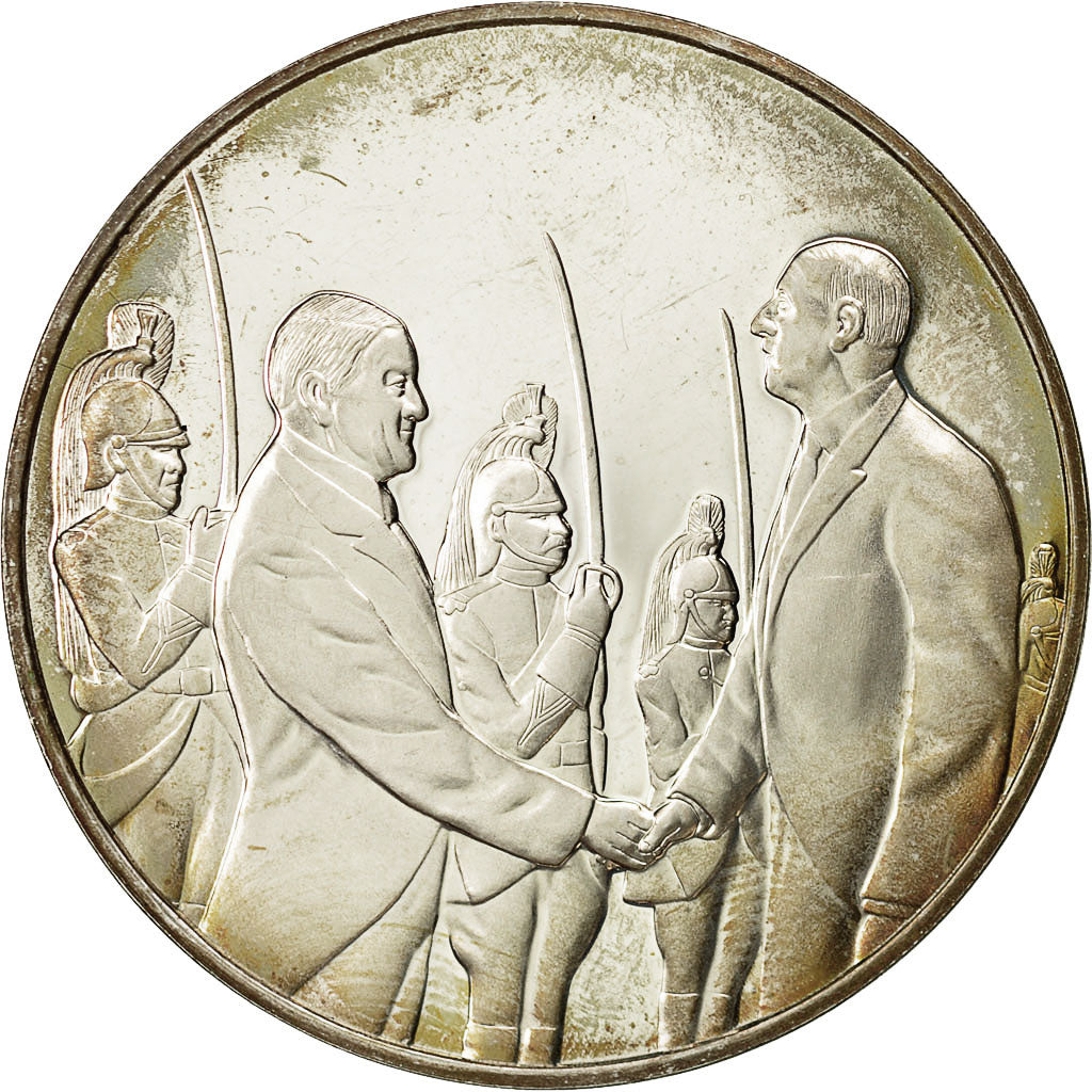 France, Medal, Les Présidents de la République, René Coty, MS(64), Silver