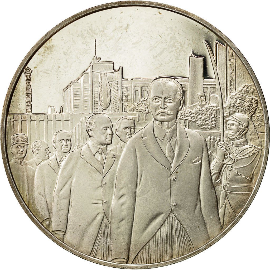 France, Medal, Les Présidents de la République, Albert Lebrun, MS(64), Silver