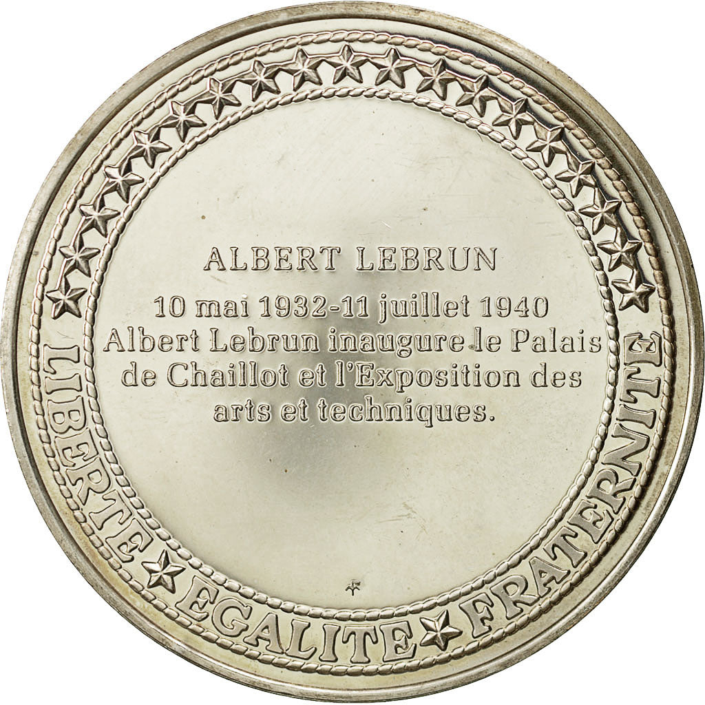 France, Medal, Les Présidents de la République, Albert Lebrun, MS(64), Silver