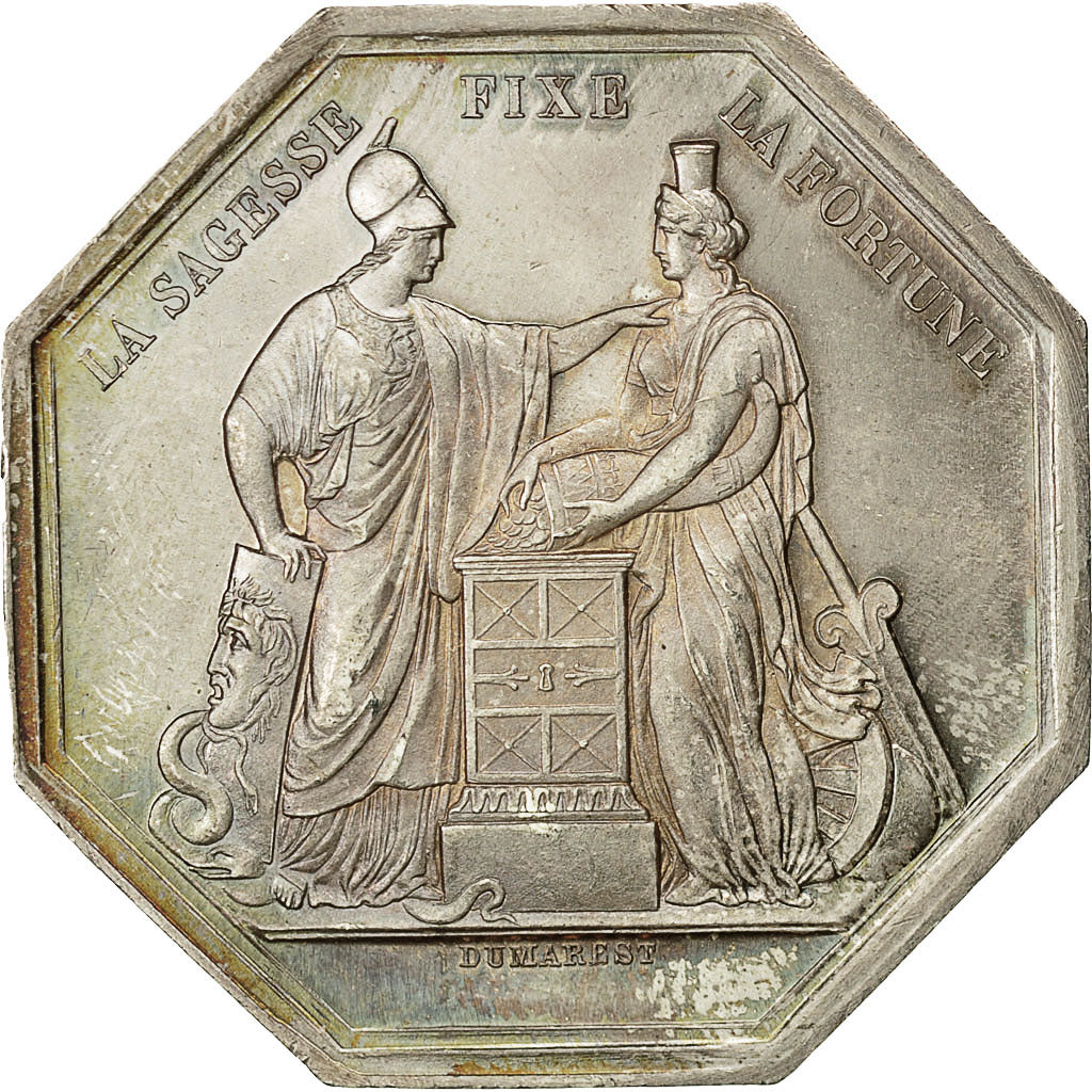 Francja, Medal, Banque de France, 1800, Dumarest, MS(60-62), Srebro