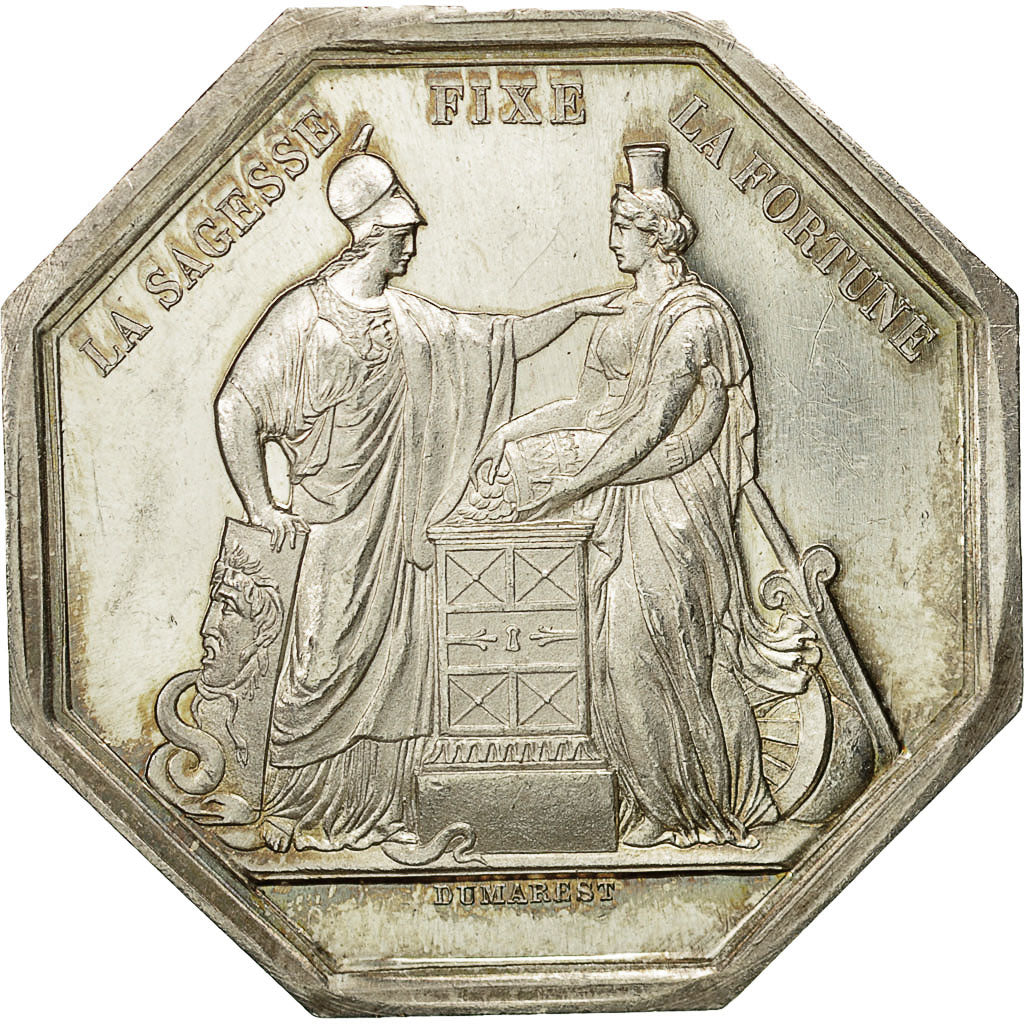 France, Medal, Banque de France, 1800, Dumarest, AU(55-58), Silver